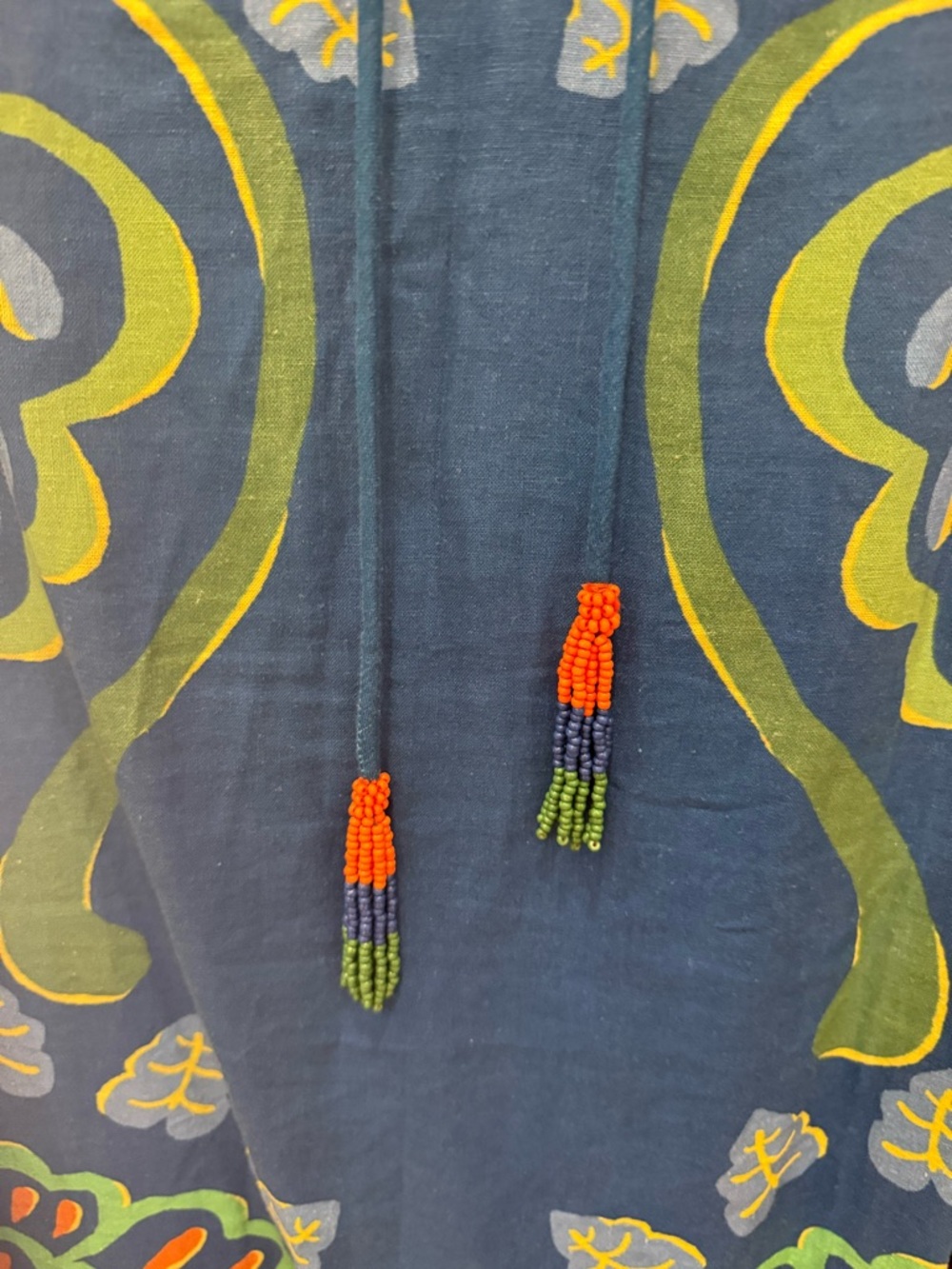 FARM Rio Blue & Green Lace-Up Printed Caftan - Picture 6 of 9